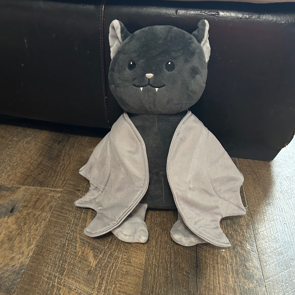 Tiny Love & Carry Huggable Plush Bat with Removable Heat Pack Gray Bat Plush